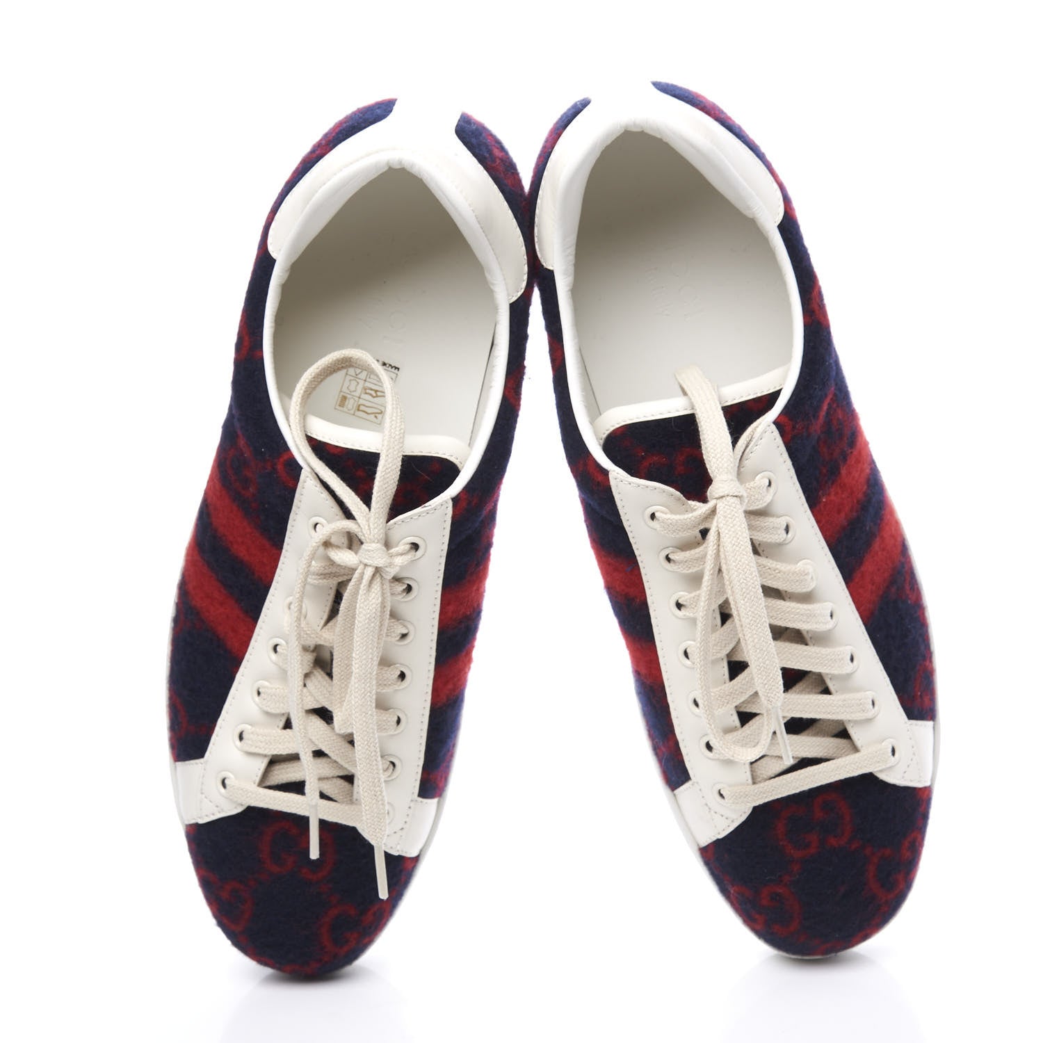 Gucci Covered Wool Big GG Monogram Mens Sneakers 11 Blue Red Mystic White 5 of 11