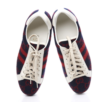 Gucci Covered Wool Big GG Monogram Mens Sneakers 11 Blue Red Mystic White 5 of 11