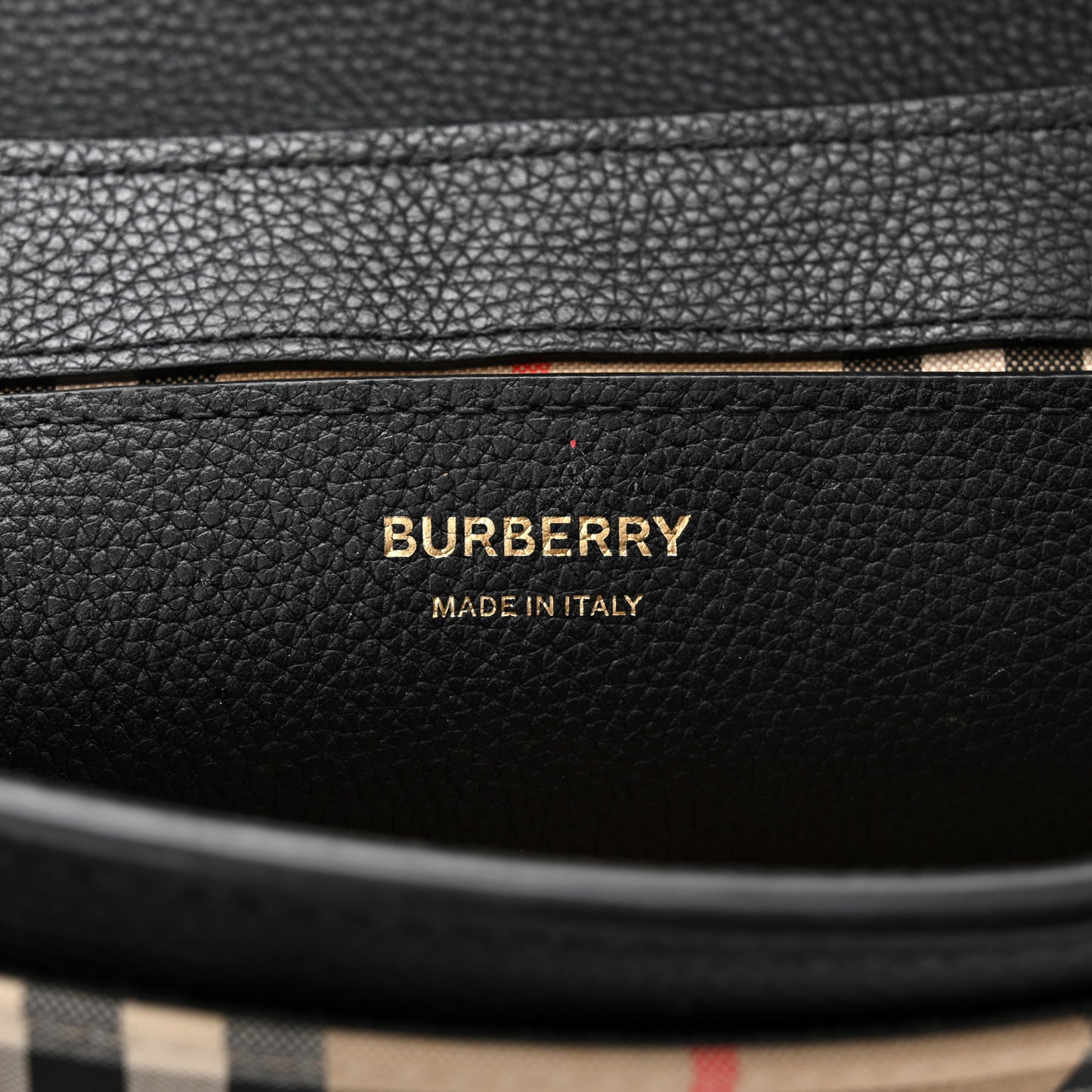 Grainy Calfskin Vintage Check Note Crossbody Bag Black