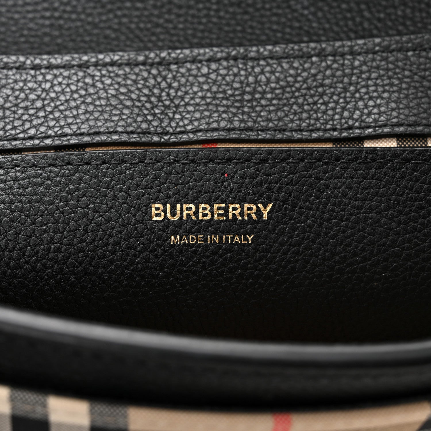 Burberry Grainy Calfskin Vintage Check Note Crossbody Bag Black 6 of 10