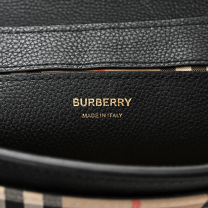 Burberry Grainy Calfskin Vintage Check Note Crossbody Bag Black 6 of 10