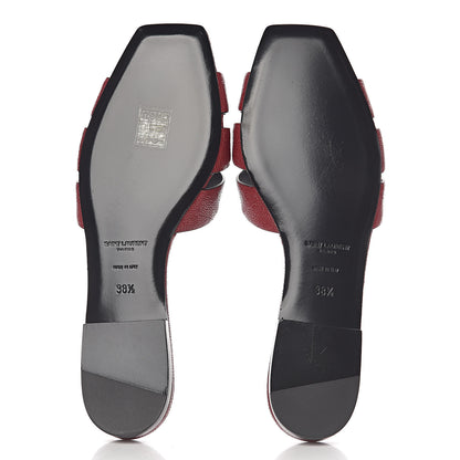 Saint Laurent Grain De Poudre Nu Pied 05 Slide Sandals 38.5 Red 5 of 9