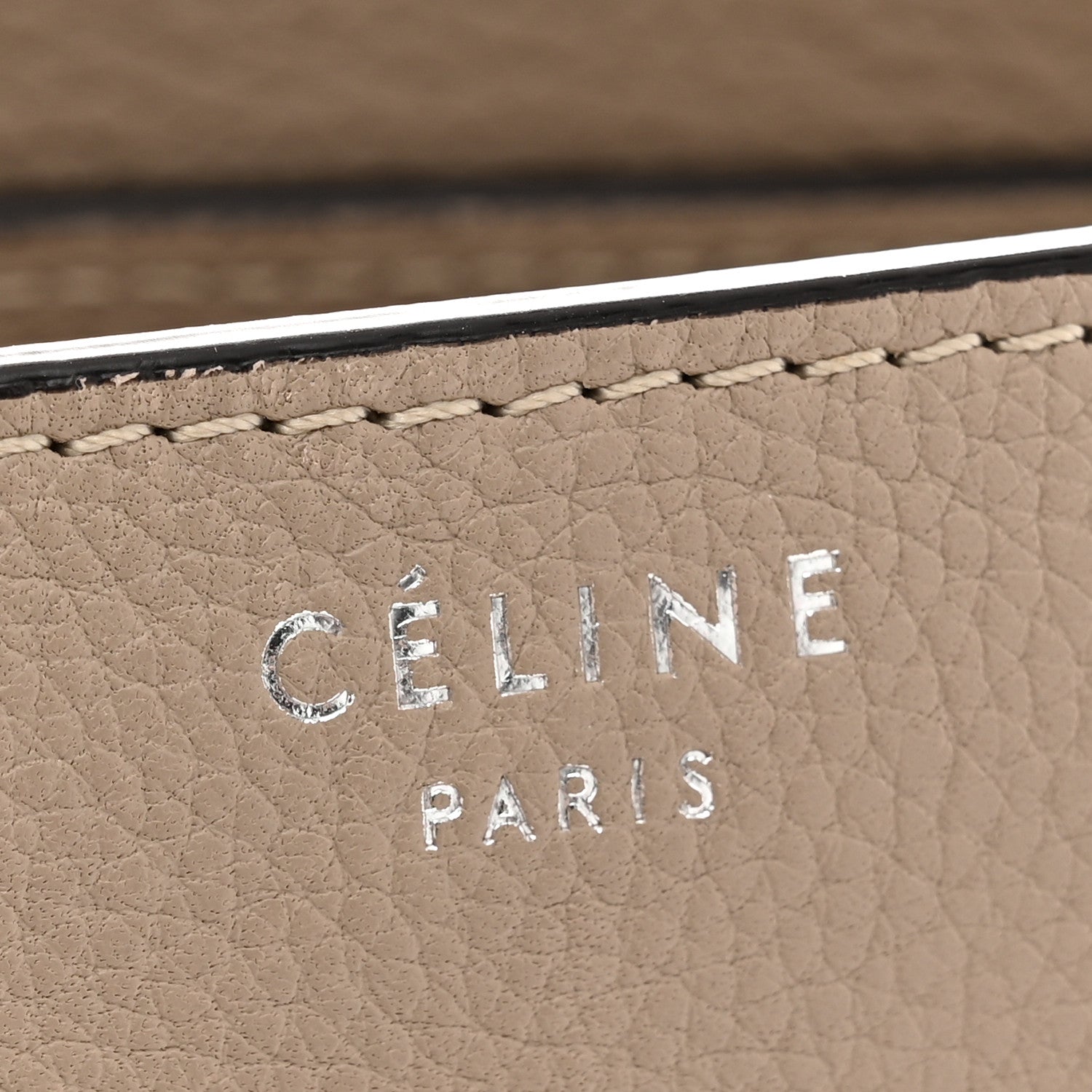 Celine Drummed Calfskin Micro Luggage  Dune 6 of 12