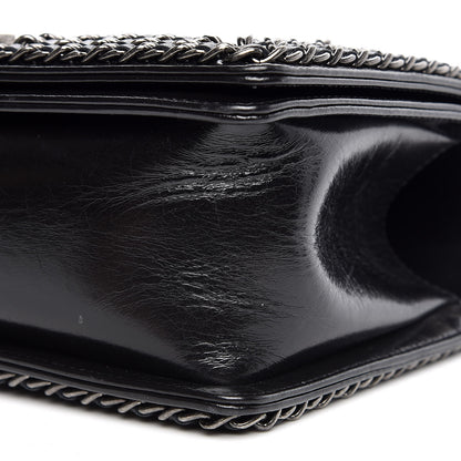 Chanel Glazed Calfskin Quilted Medium Boy Chained Flap Black 9 of 10