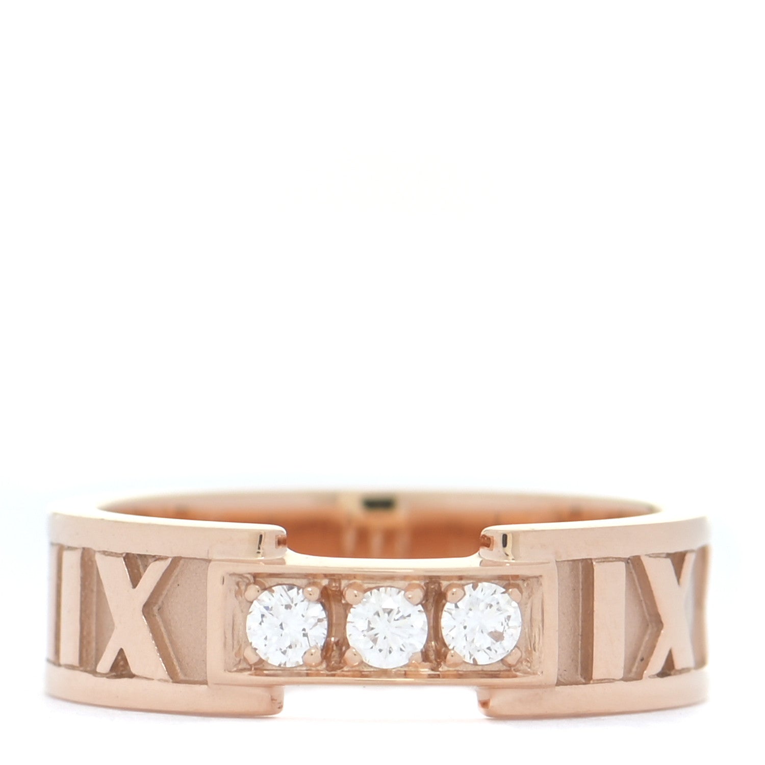 Tiffany 18K Rose Gold Diamond Atlas Ring 49 5 1 of 4