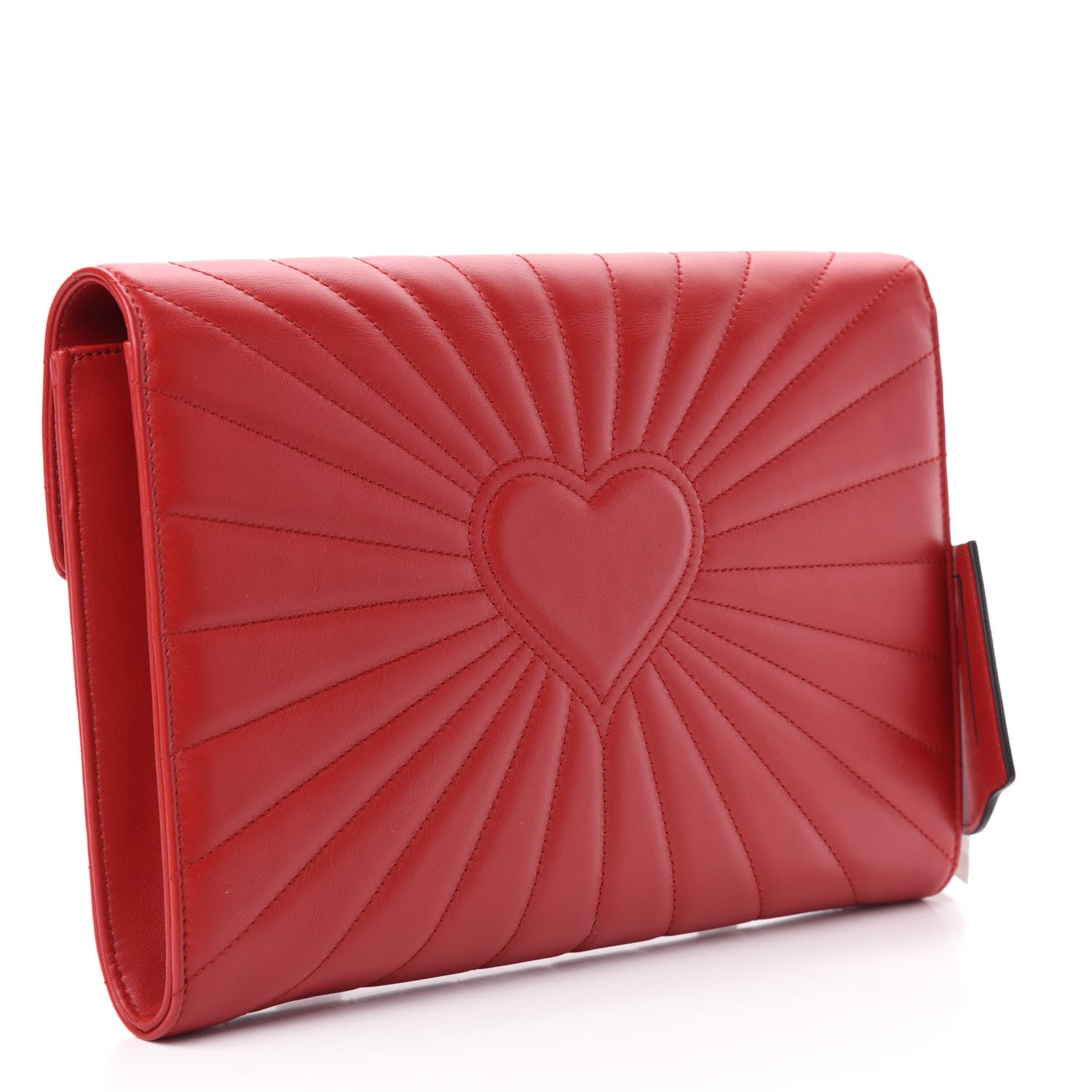Gucci Calfskin Trapuntata Queen Margaret Clutch Hibiscus Red 3 of 11