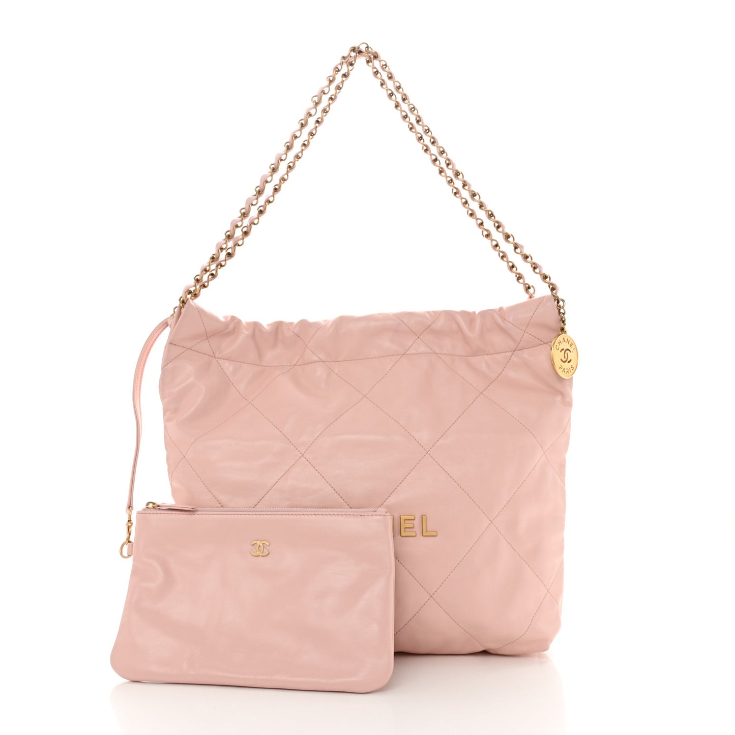 Calfskin Quilted Small Chanel 22 Pink