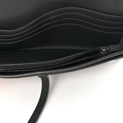 Christian Dior Ultra Matte Calfskin Saddle Chain Wallet Pouch Black 6 of 16