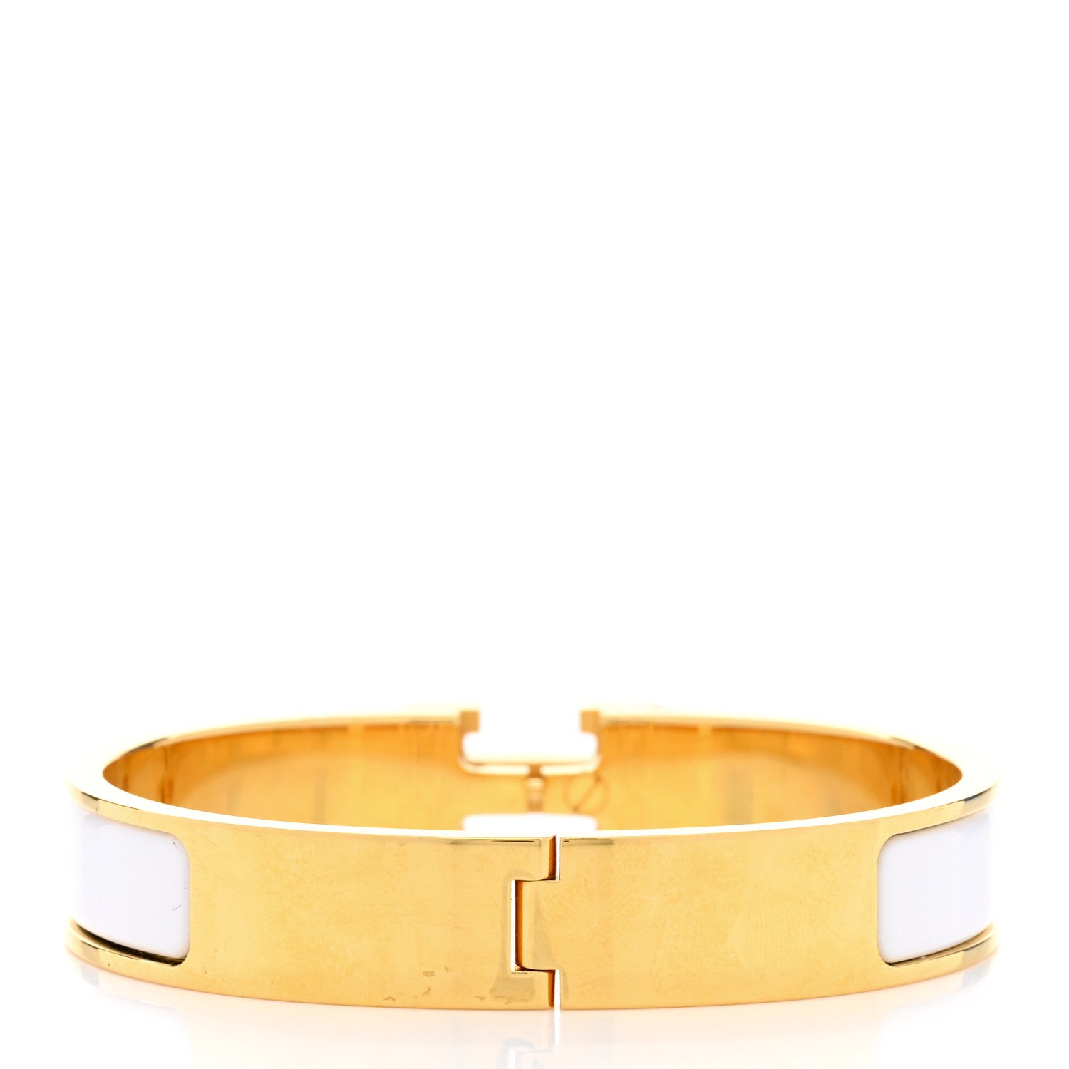 Hermes Enamel Narrow Clic Clac H Bracelet GM White 3 of 6