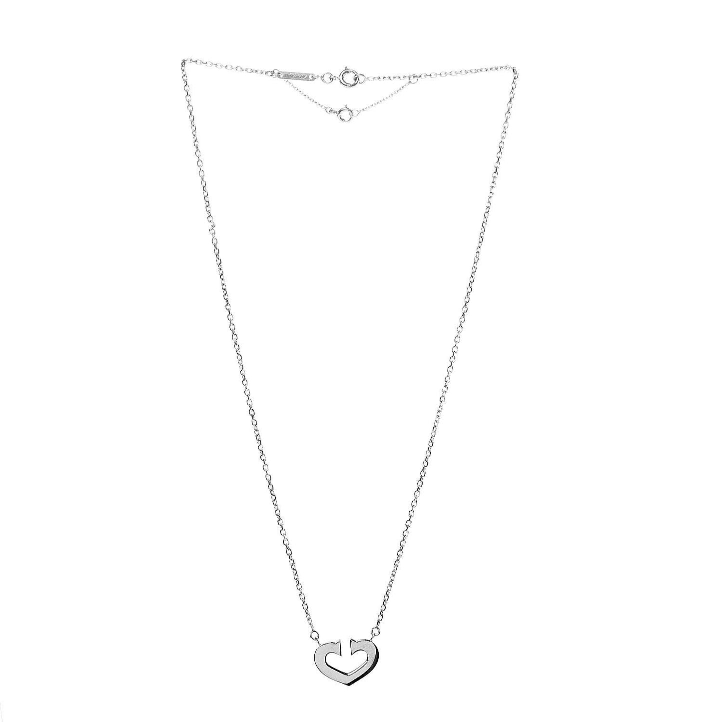 18K White Gold Medium Hearts and Symbols Necklace