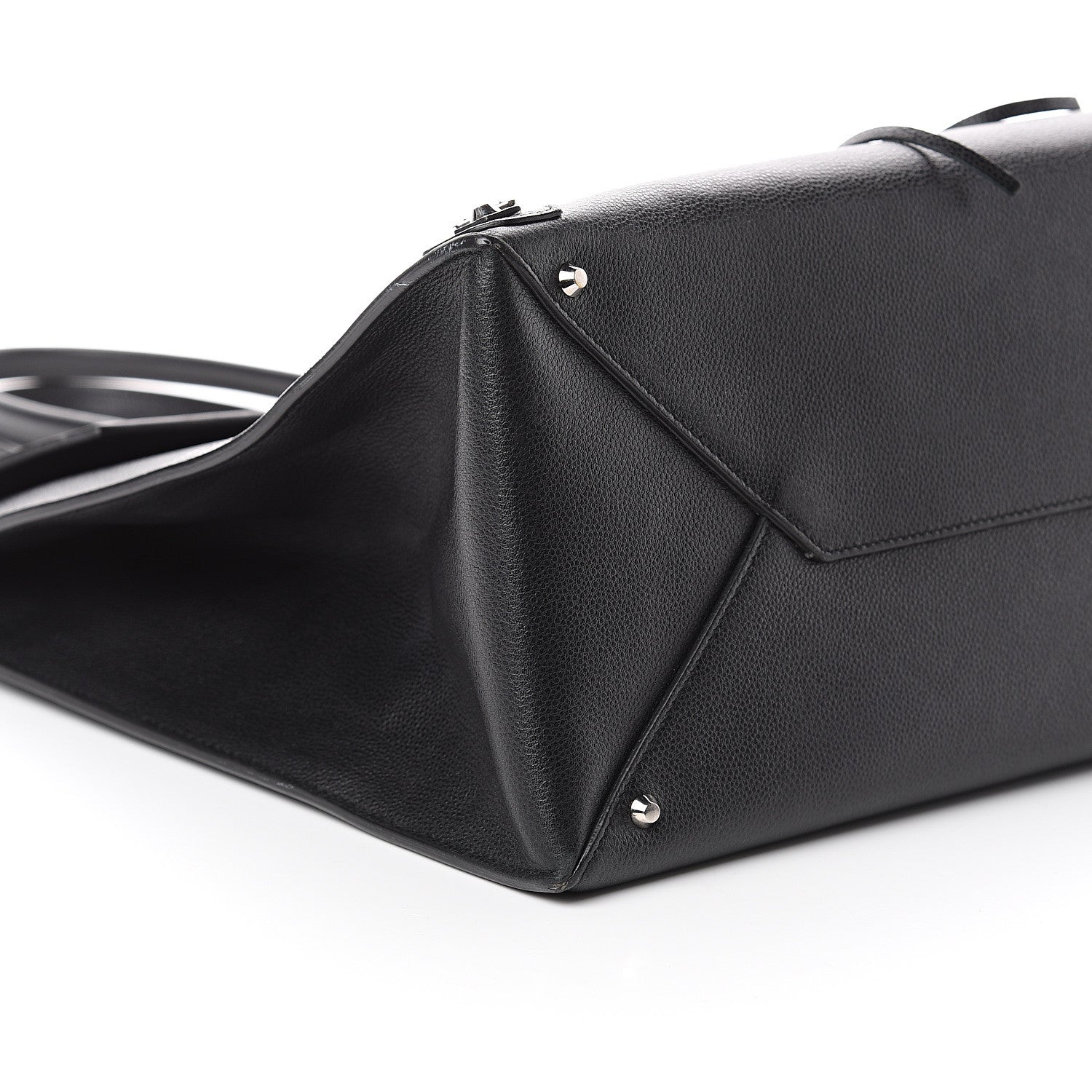Balenciaga Grained Calfskin Papier Flap Tote Black 7 of 8
