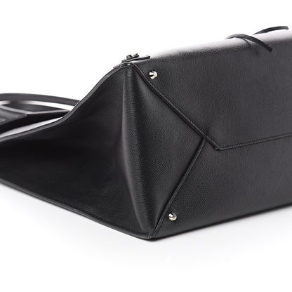 Balenciaga Grained Calfskin Papier Flap Tote Black 7 of 8