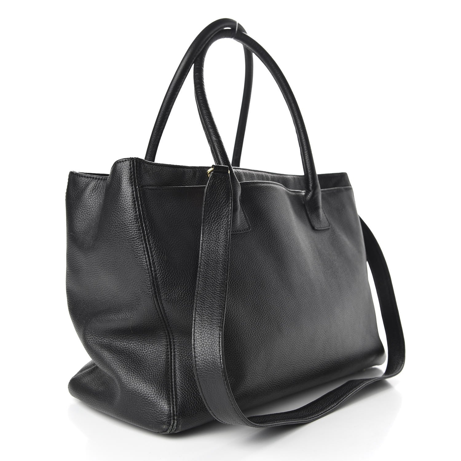 Chanel Calfskin Cerf Executive Shopper Tote Black 3 of 12