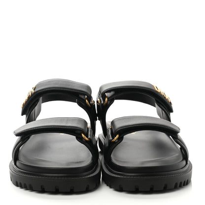 Christian Dior Lambskin Dioract Sandals 39 Black 2 of 9