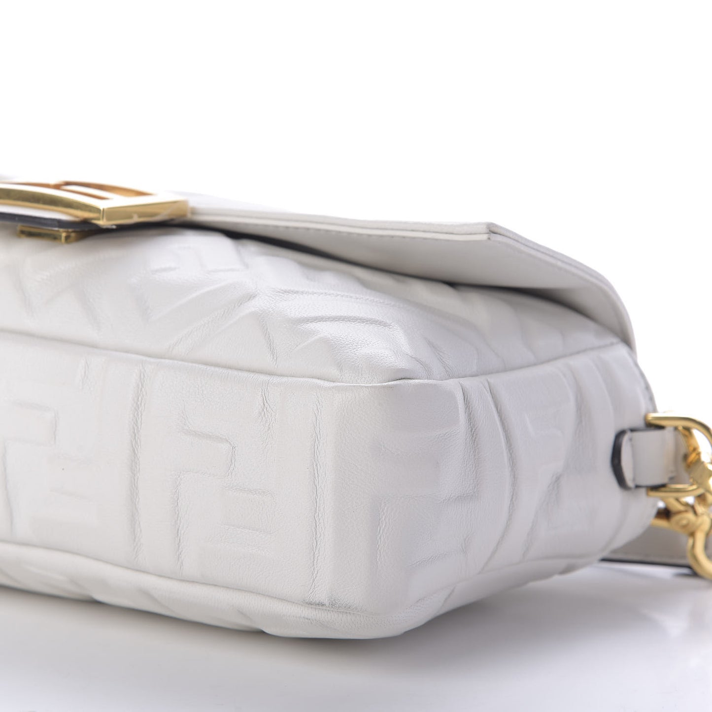 Nappa FF 1974 Embossed Baguette White