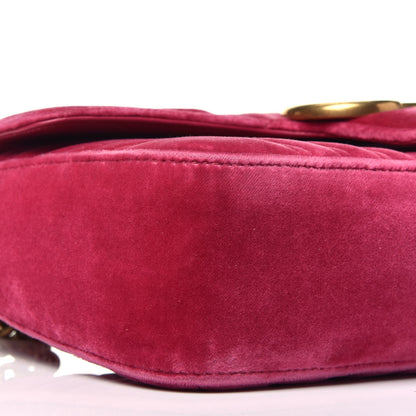 Gucci Velvet Matelasse Small GG Marmont Shoulder Bag Light Raspberry Rose 8 of 9
