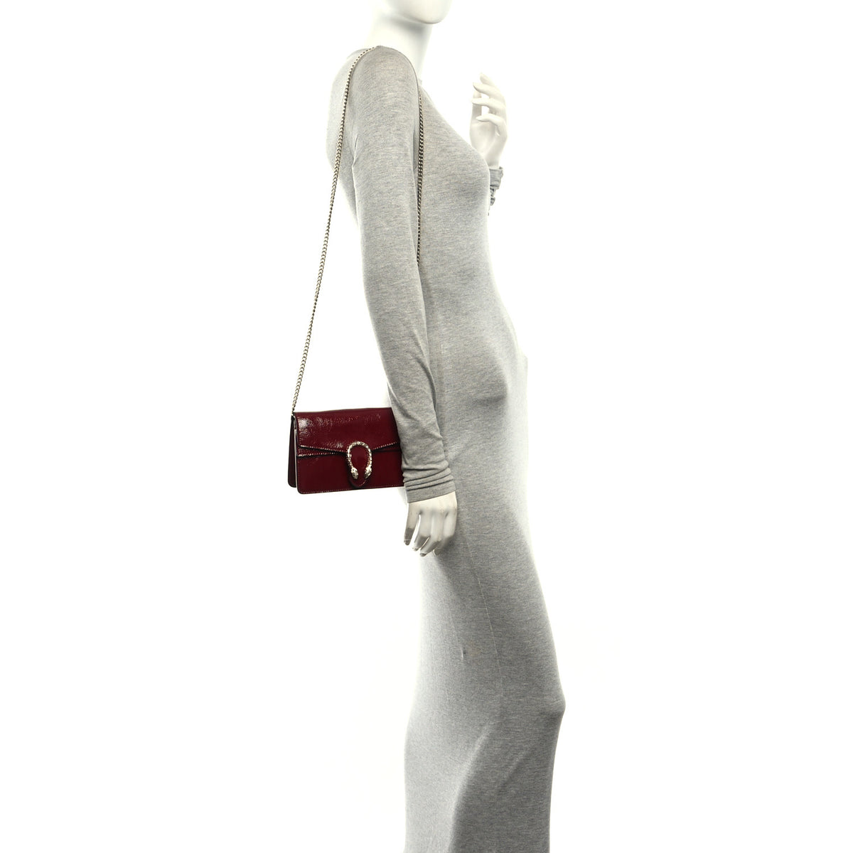 Crinkled Patent Mini Dionysus Shoulder Bag Rosso Ancora Red