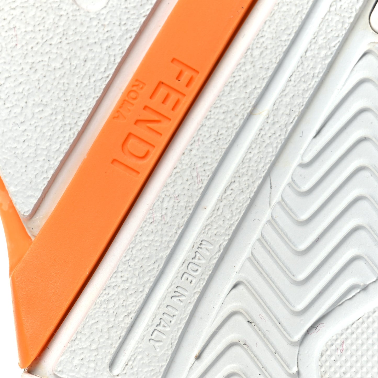 Nylon Suede Transparent Fendi Flow Low Top Sneakers 36 White Orange