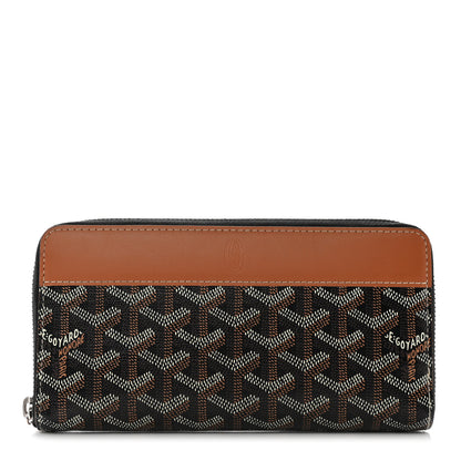Goyard Goyardine Matignon Zip Around GM Wallet Black Gold 1 of 13