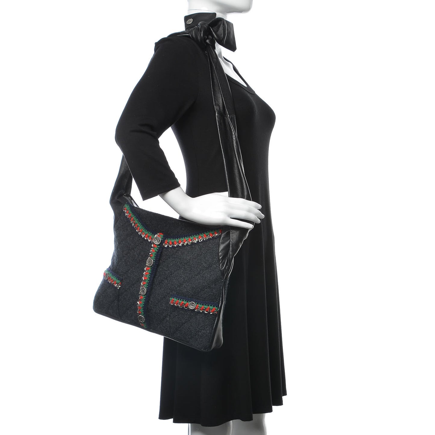Lambskin Wool Small Girl Bag Multicolor Black