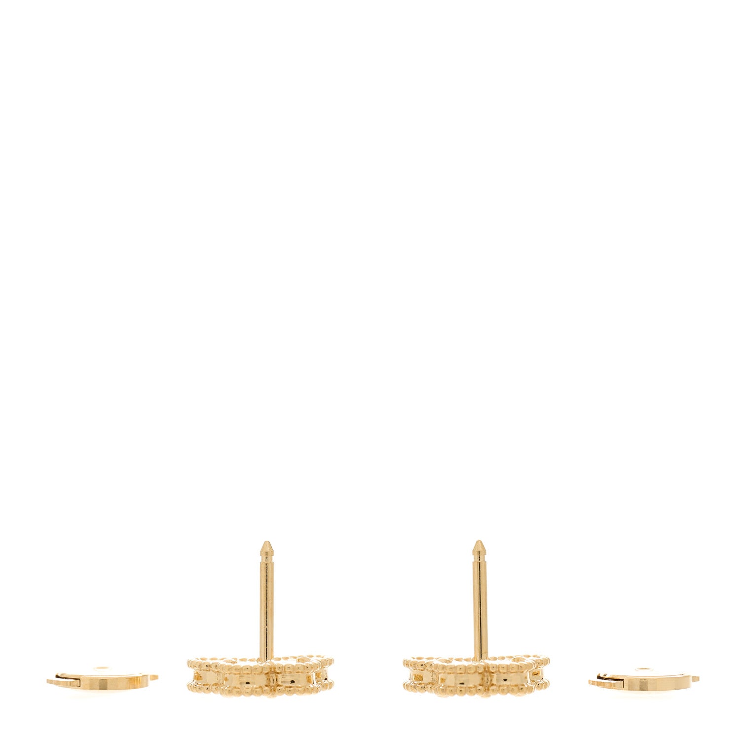 Van Cleef & Arpels 18K Yellow Gold Mother of Pearl Sweet Alhambra Butterfly Earrings 3 of 5