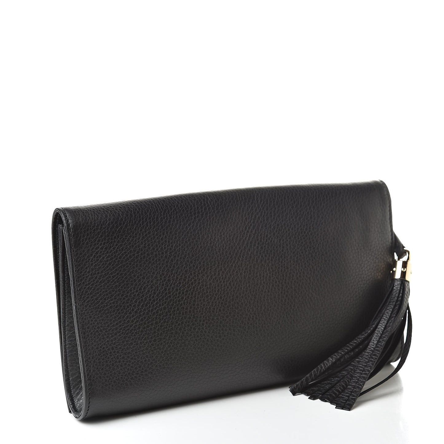Pebbled Calfskin Medium Soho Clutch Black