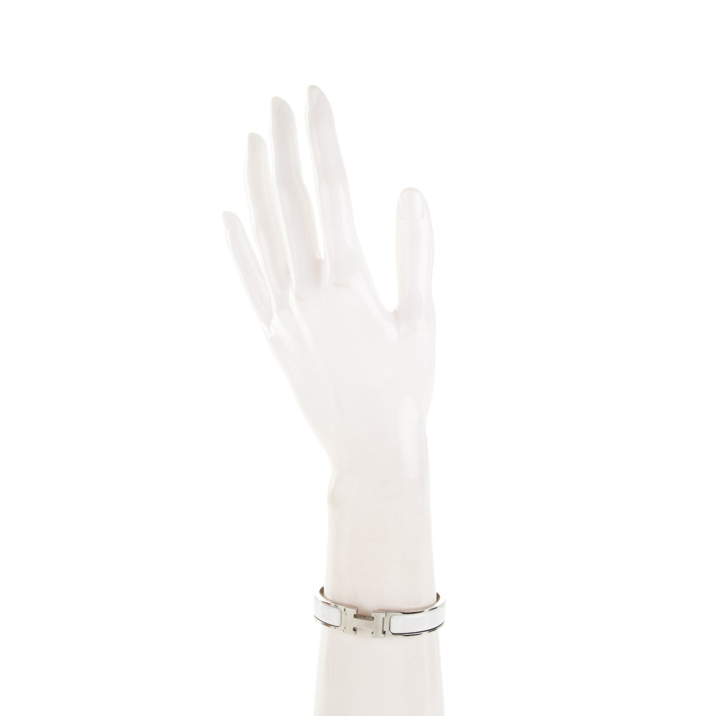 Enamel Narrow Clic Clac H Bracelet PM White