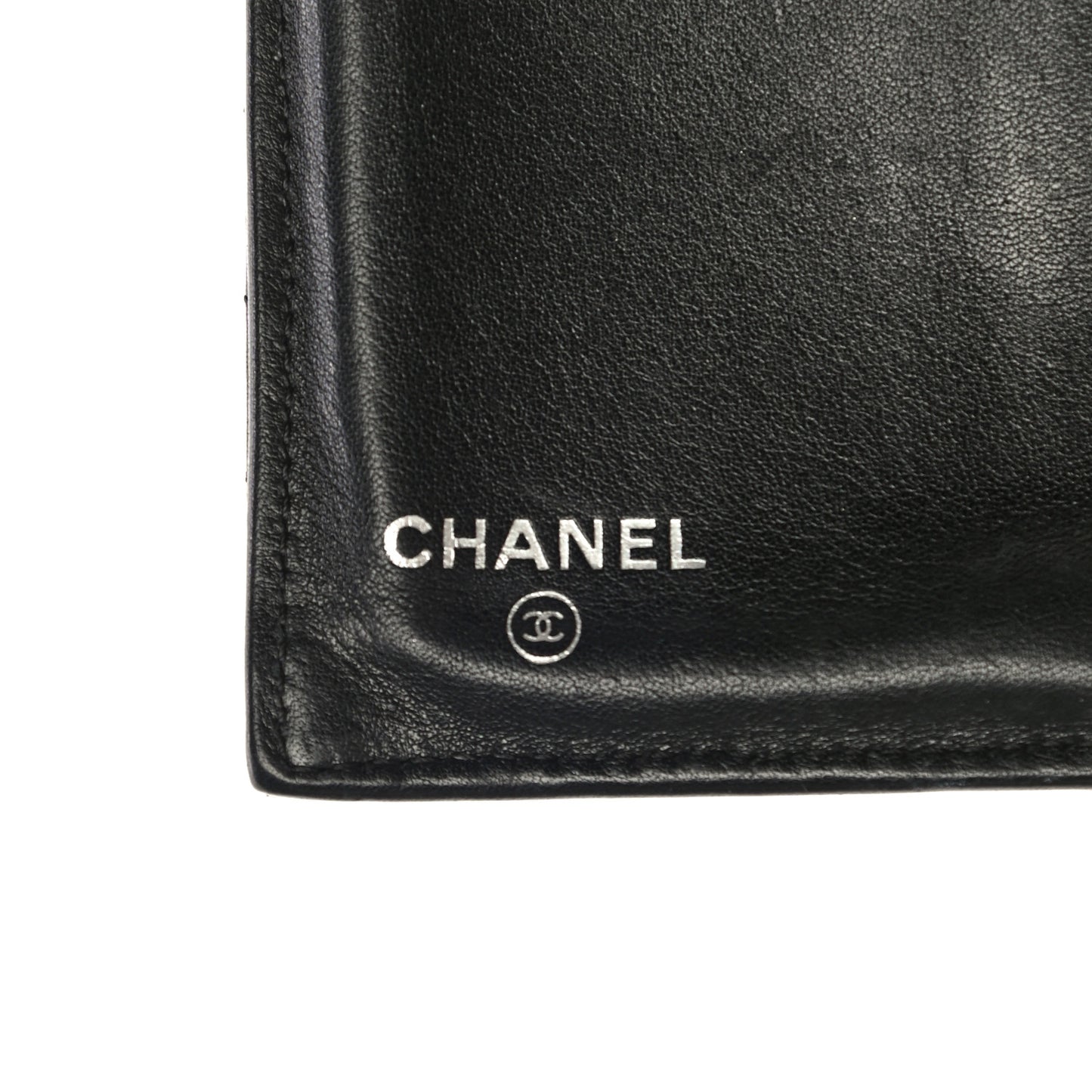 Lambskin Chevron Quilted Large Flap Clutch Wallet Black