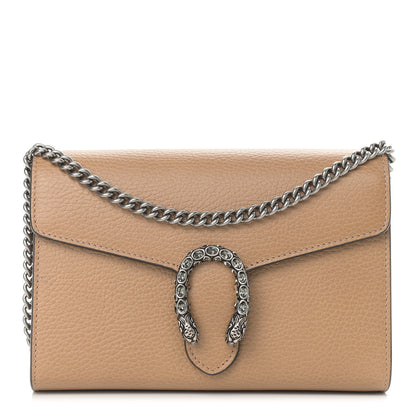 Gucci Dollar Calfskin Crystal Mini Dionysus Chain Wallet Natural Tan Black Diamond 1 of 9