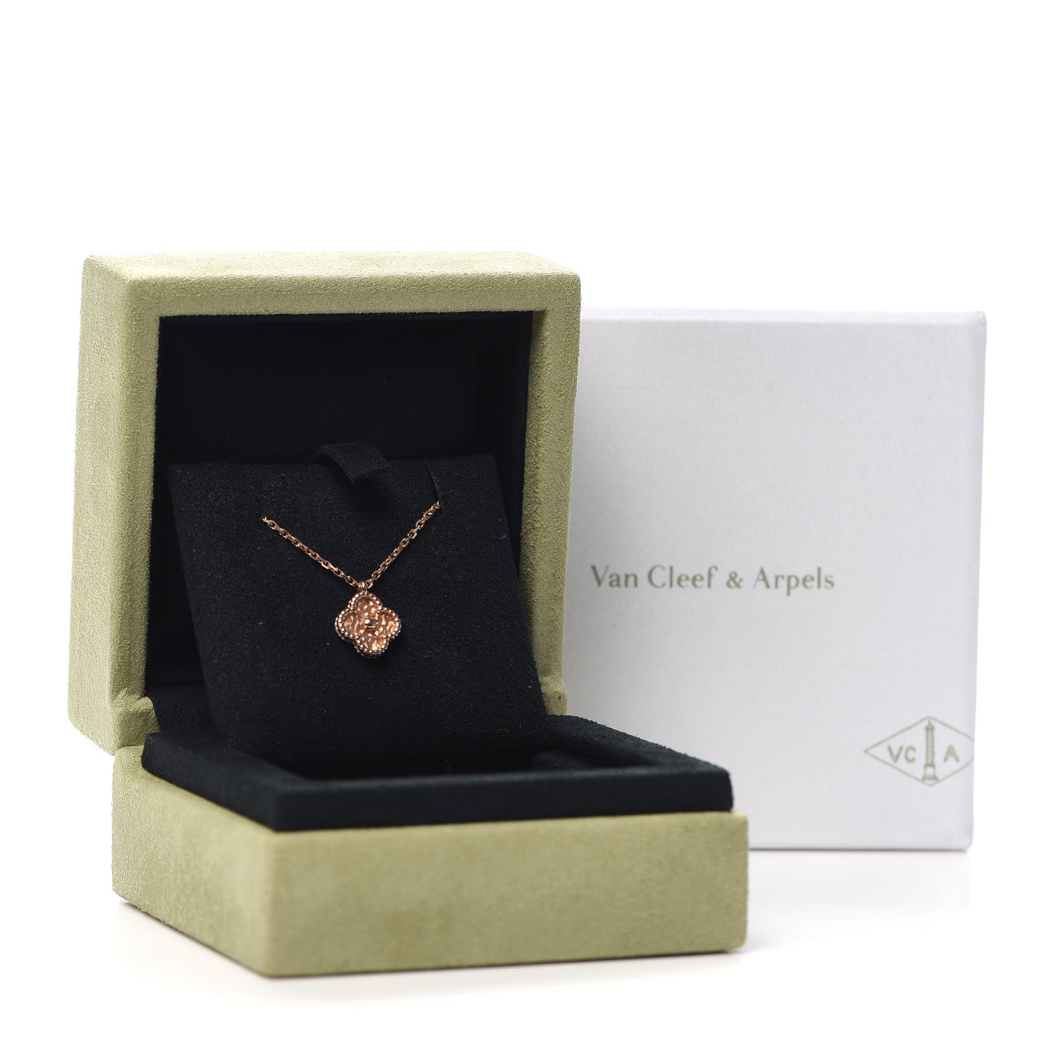 Van Cleef & Arpels 18K Rose Gold Sweet Alhambra Pendant Necklace 7 of 8