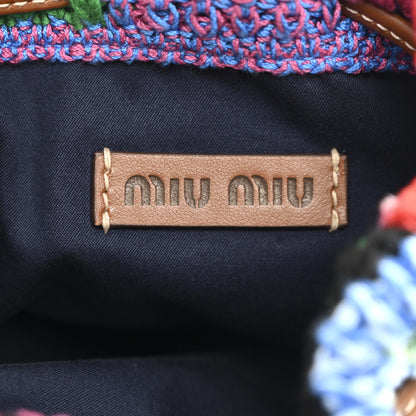 Miu Miu Fabric Crochet Drawstring Pouch Multicolor 6 of 11