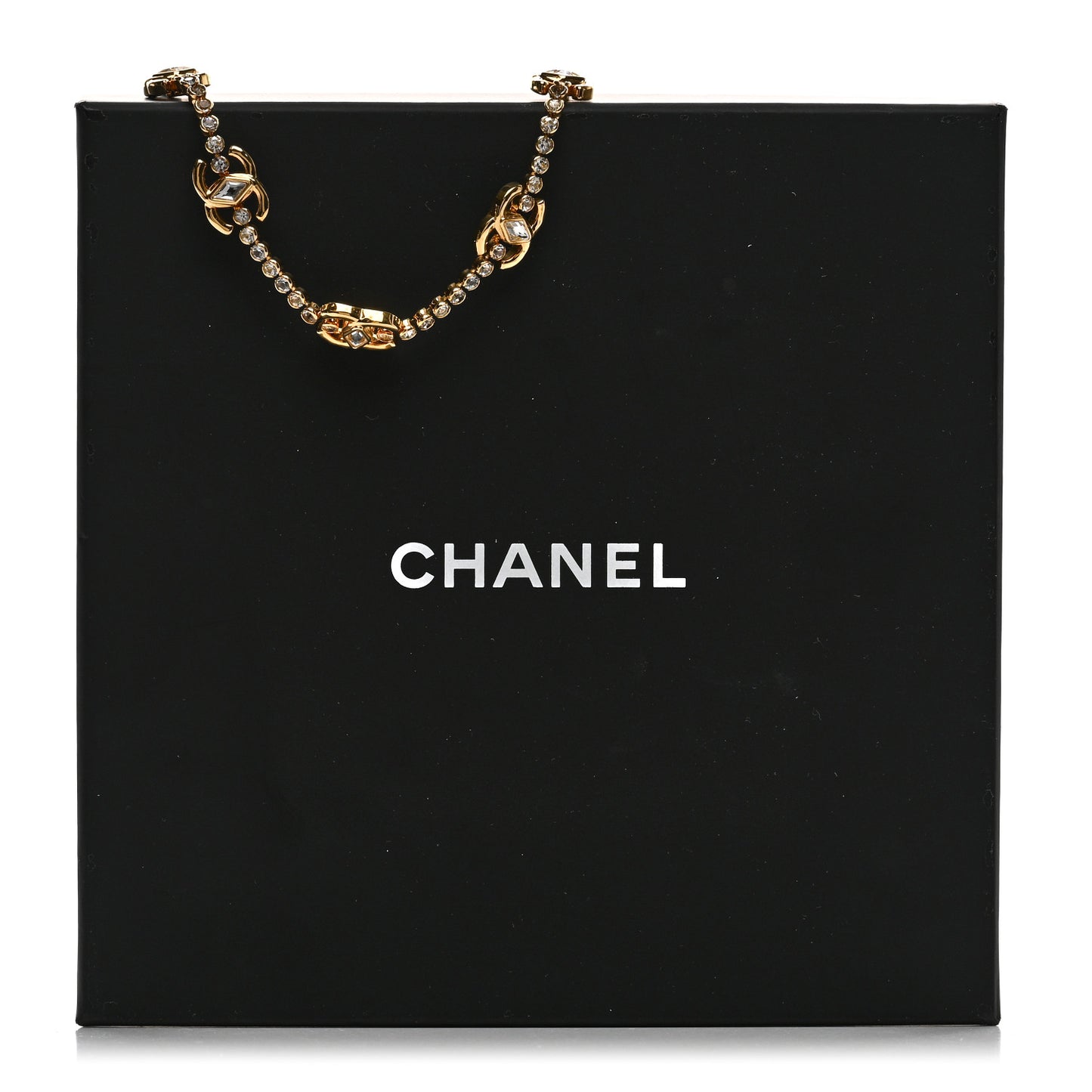Metal Crystal CC Marquise Choker Gold