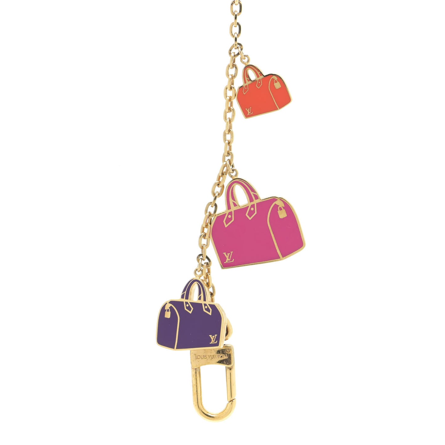 Enamel Iconic Speedy Bag Charm Chain Gold