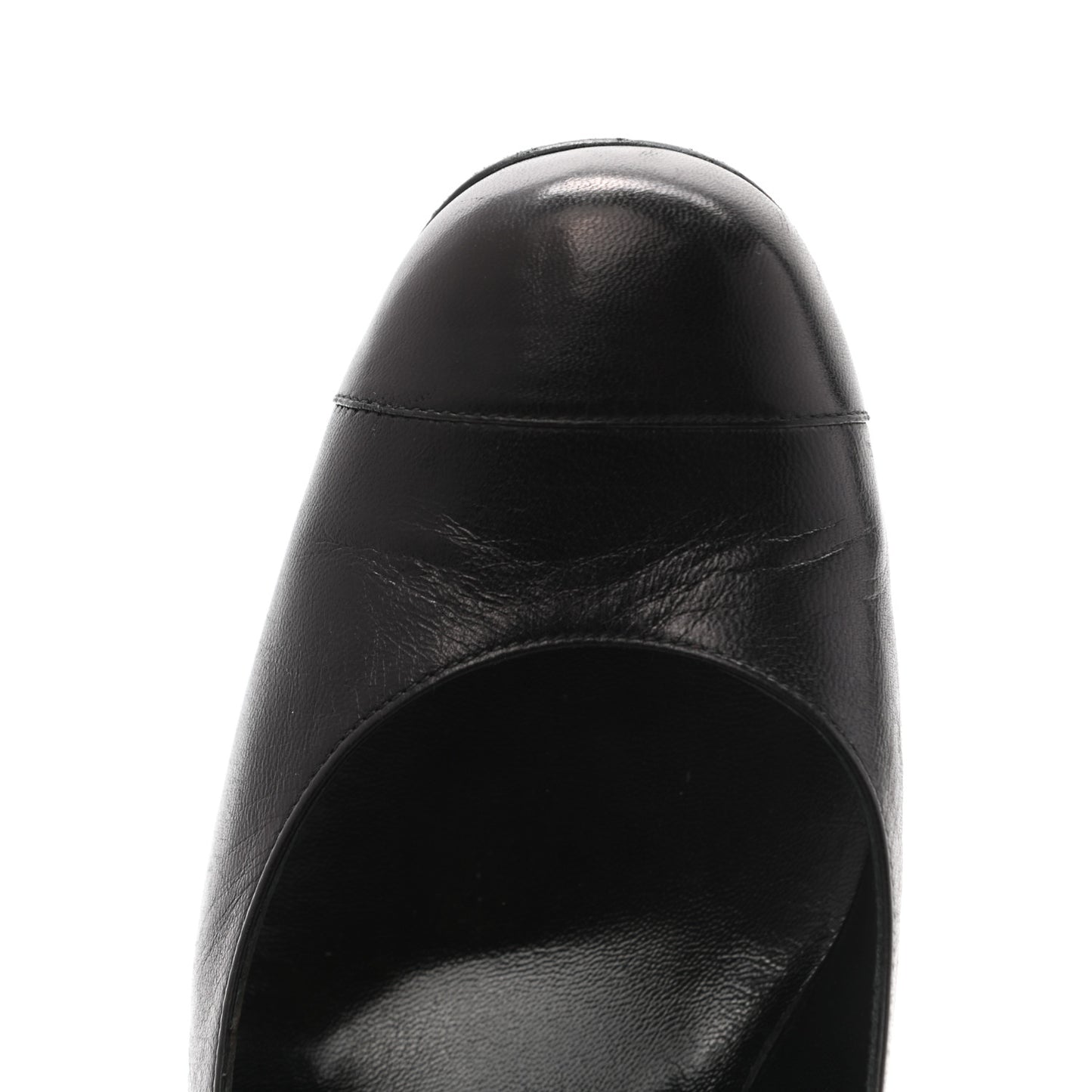 Lambskin Cap Toe CC Pumps 39.5 Black