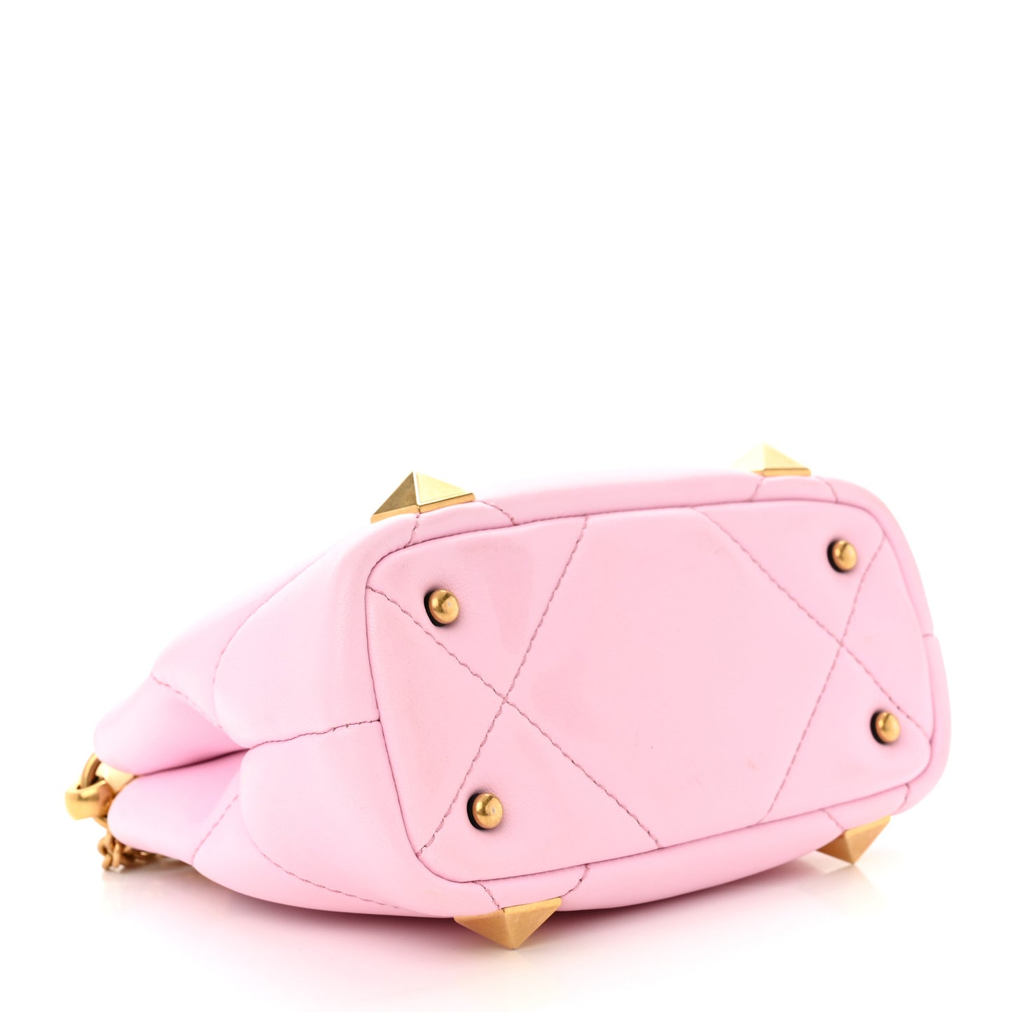 Nappa Mini Roman Stud The Handle Bag Pink Borealis