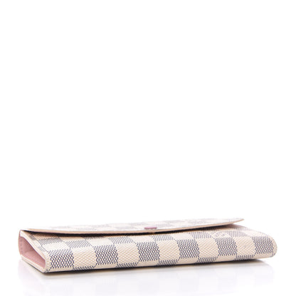 Louis Vuitton Damier Azur Emilie Wallet Rose Ballerine 4 of 10