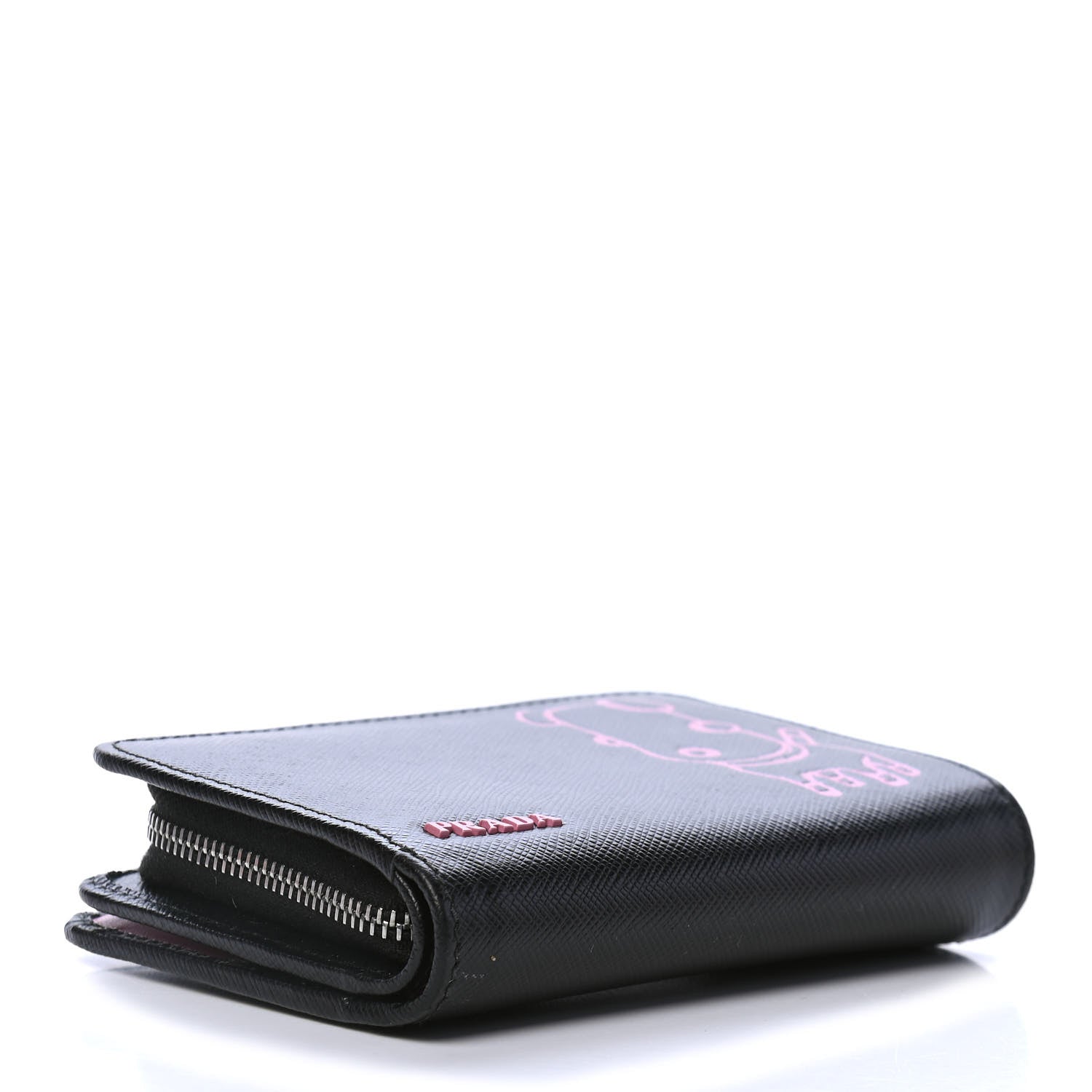 Prada Saffiano Small Pradamalia Wallet Black 3 of 5