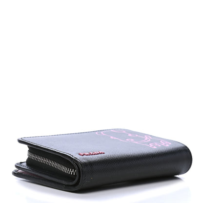 Prada Saffiano Small Pradamalia Wallet Black 3 of 5