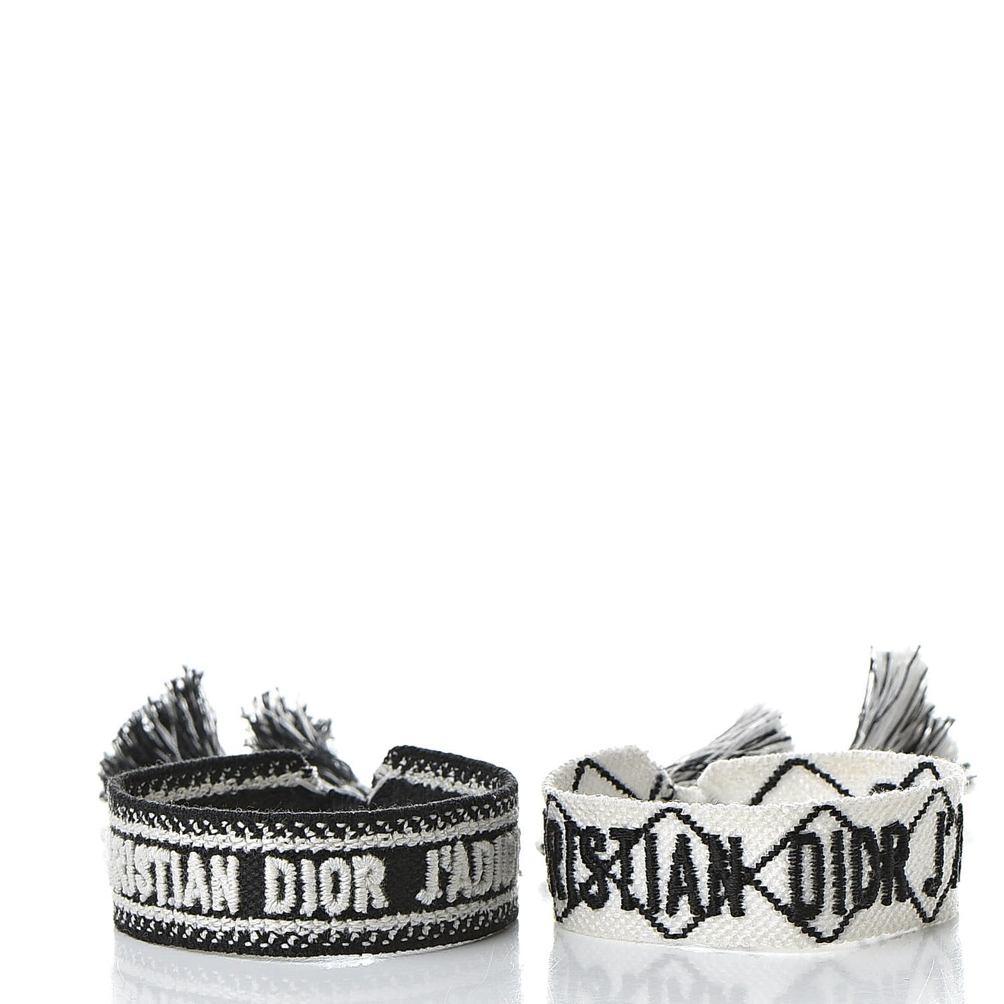 Woven Cotton J'Adior Friendship Bracelet Set Black White