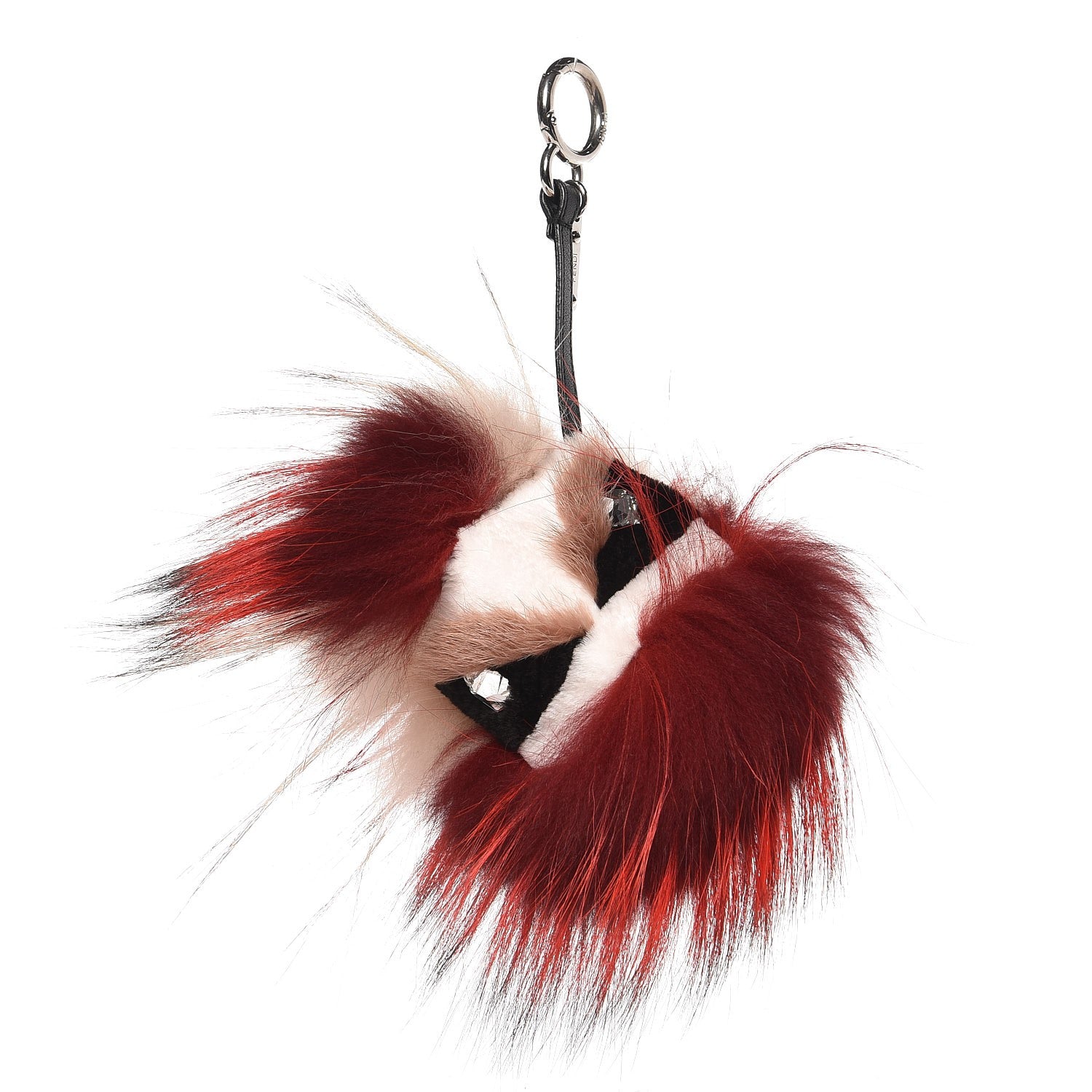 Fendi Fox Mink Rabbit Fur Furigami Monster Bag Bug Charm Red 1 of 4