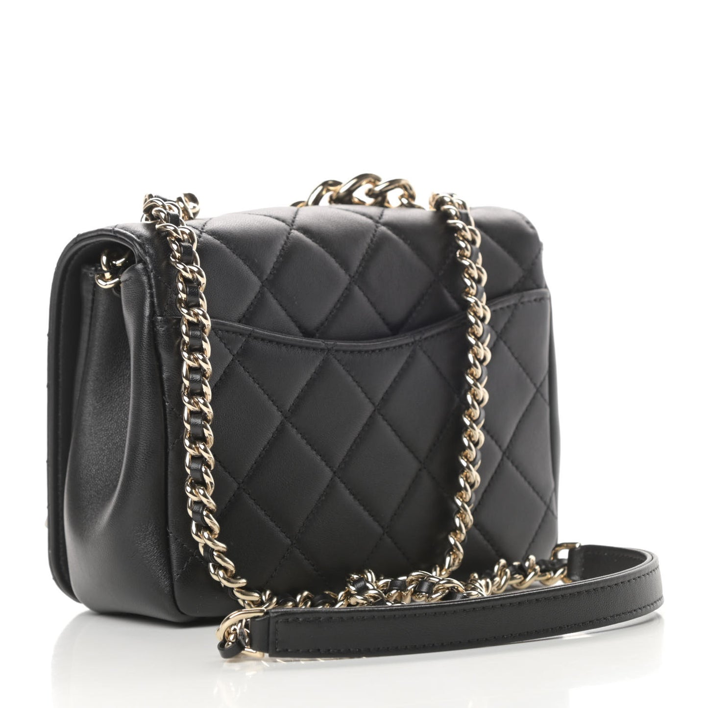 Lambskin Quilted Studded Beauty Begins Flap Black