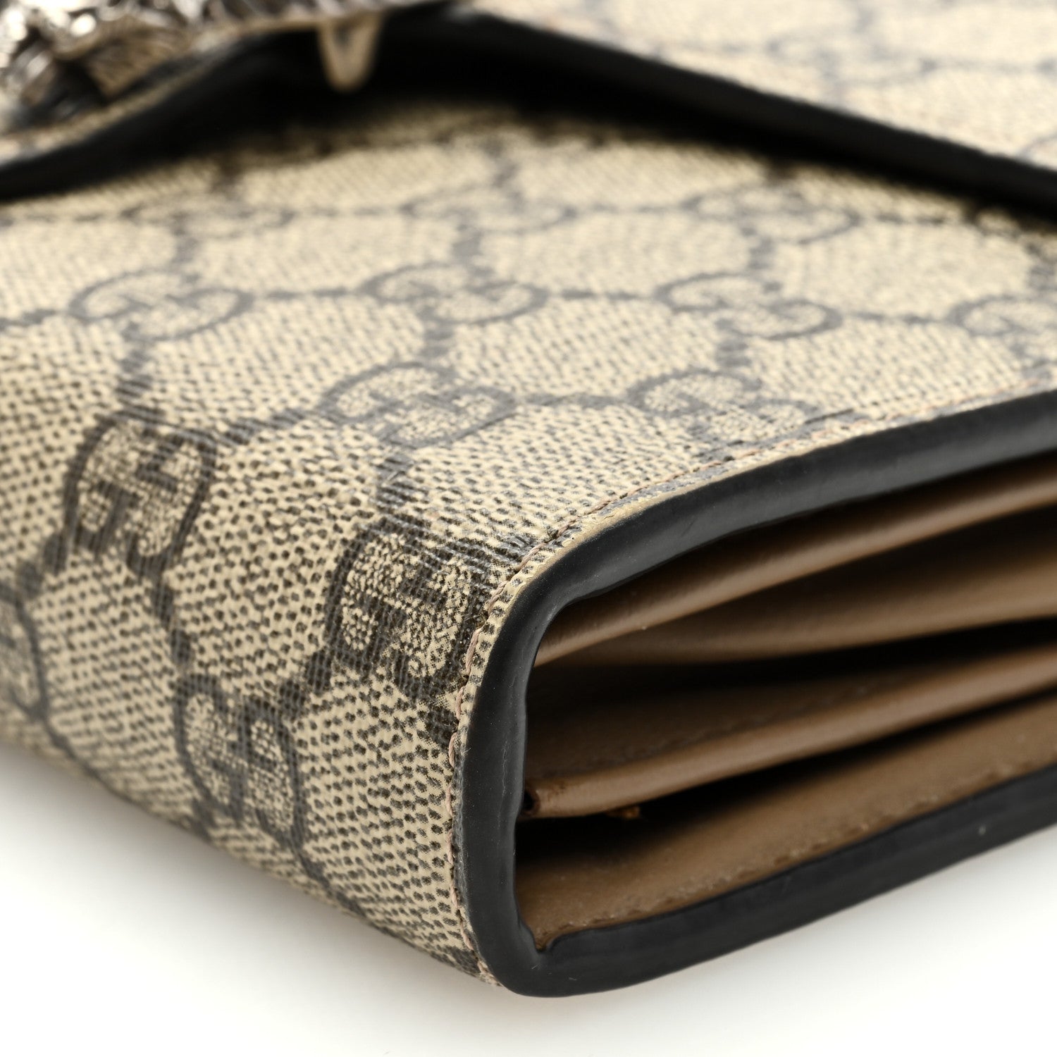 Gucci GG Supreme Monogram Mini Dionysus Chain Wallet Beige Taupe 8 of 9