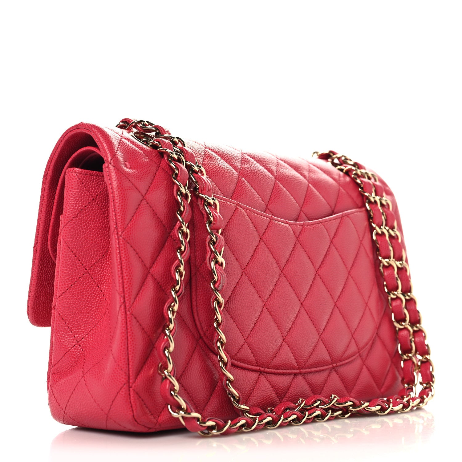 Chanel Caviar Quilted Medium Double Flap Dark Pink 3 of 10