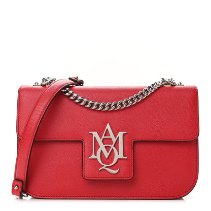 Alexander McQueen Grained Calfskin Medium Insignia Flap China Red 1 of 9