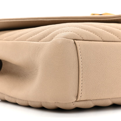 Saint Laurent Sheepskin Matelasse Chevron Monogram Medium College Bag Dark Beige 11 of 11