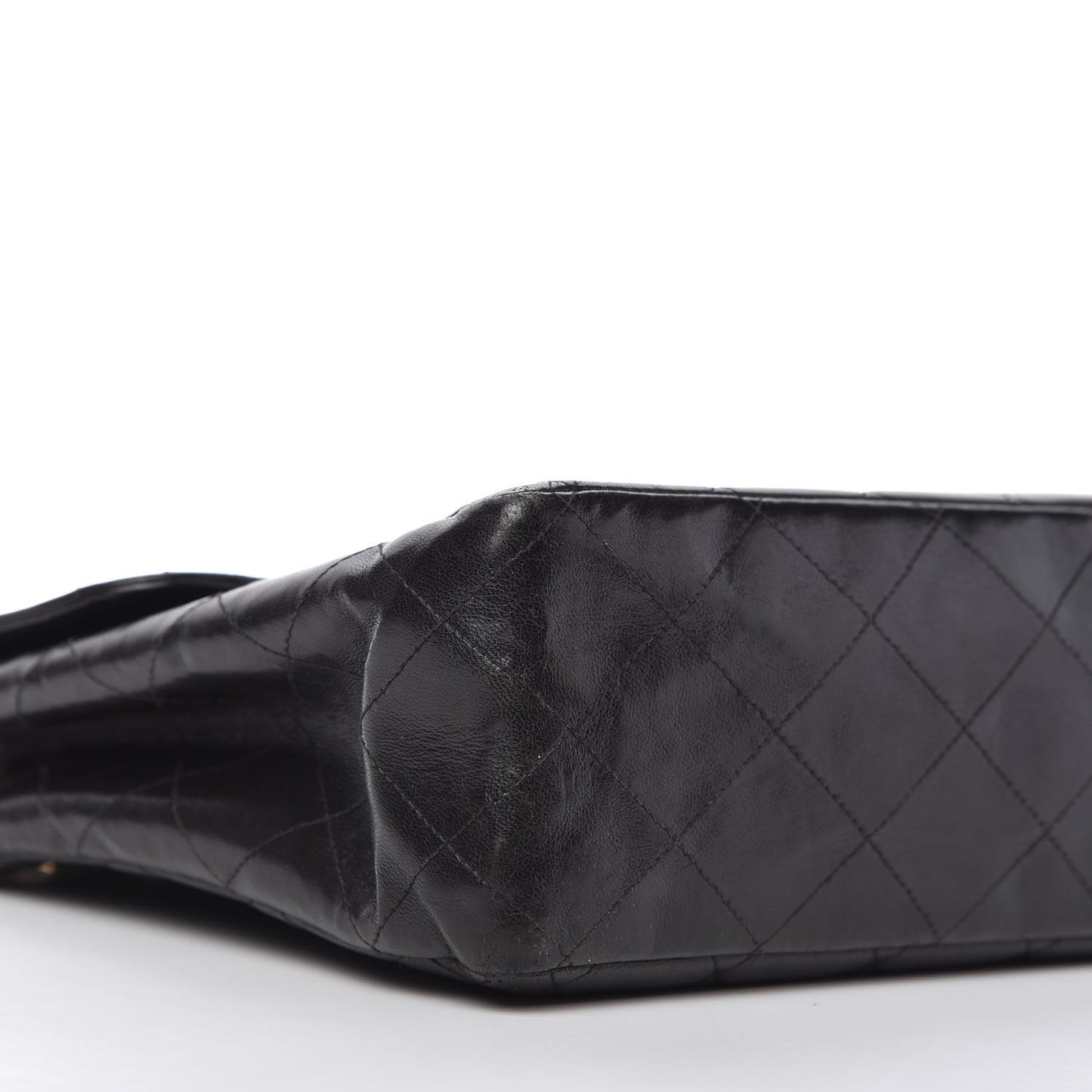 Lambskin Quilted XL Jumbo Single Flap Black