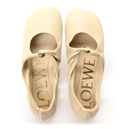 Loewe Lambskin Pebble Ballerina Flats 37 Dough 2 of 9
