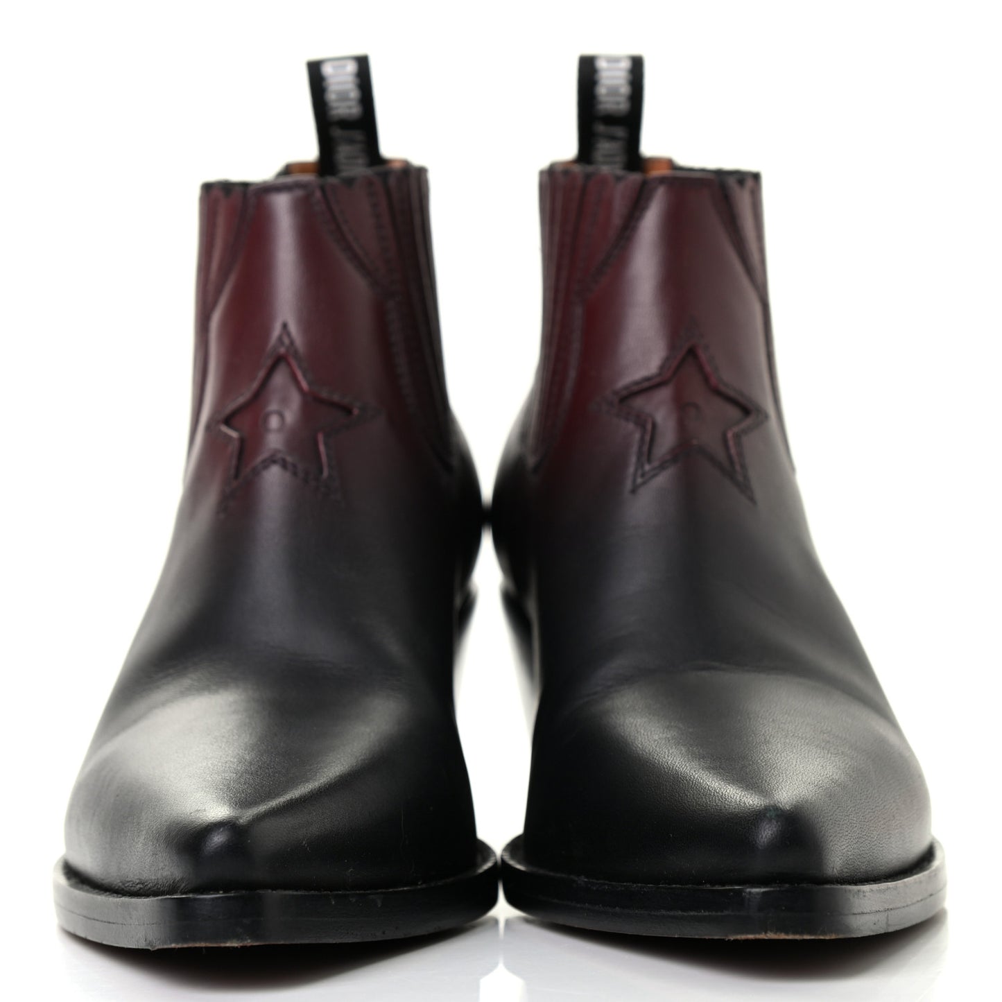 Matte Calfskin Ombre L.A. Ankle Boots 36.5 Black Rouge