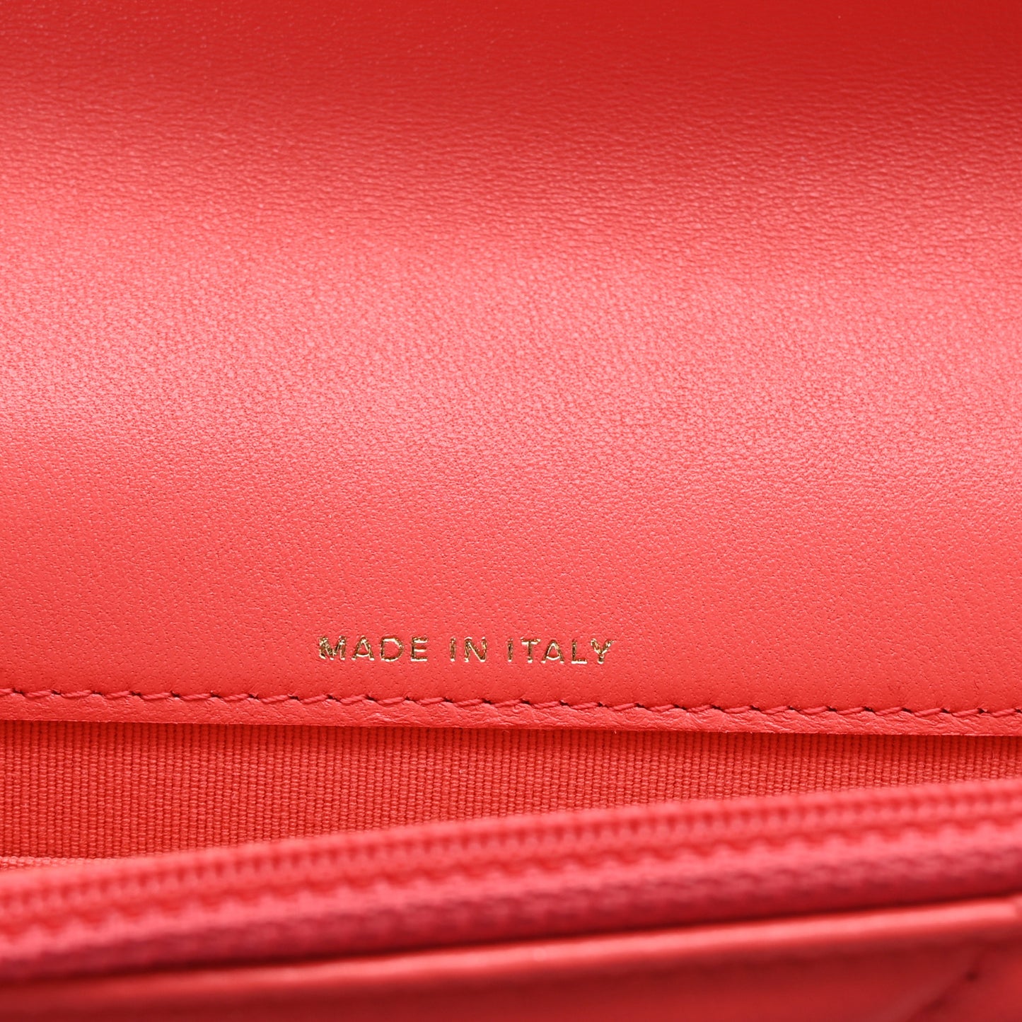 Lambskin Quilted Chanel 19 Flap Phone Holder With Chain Coral
