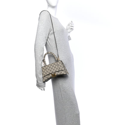 Balenciaga X GUCCI GG Supreme Monogram Small Hourglass Top Handle Bag Beige Ebony 2 of 11